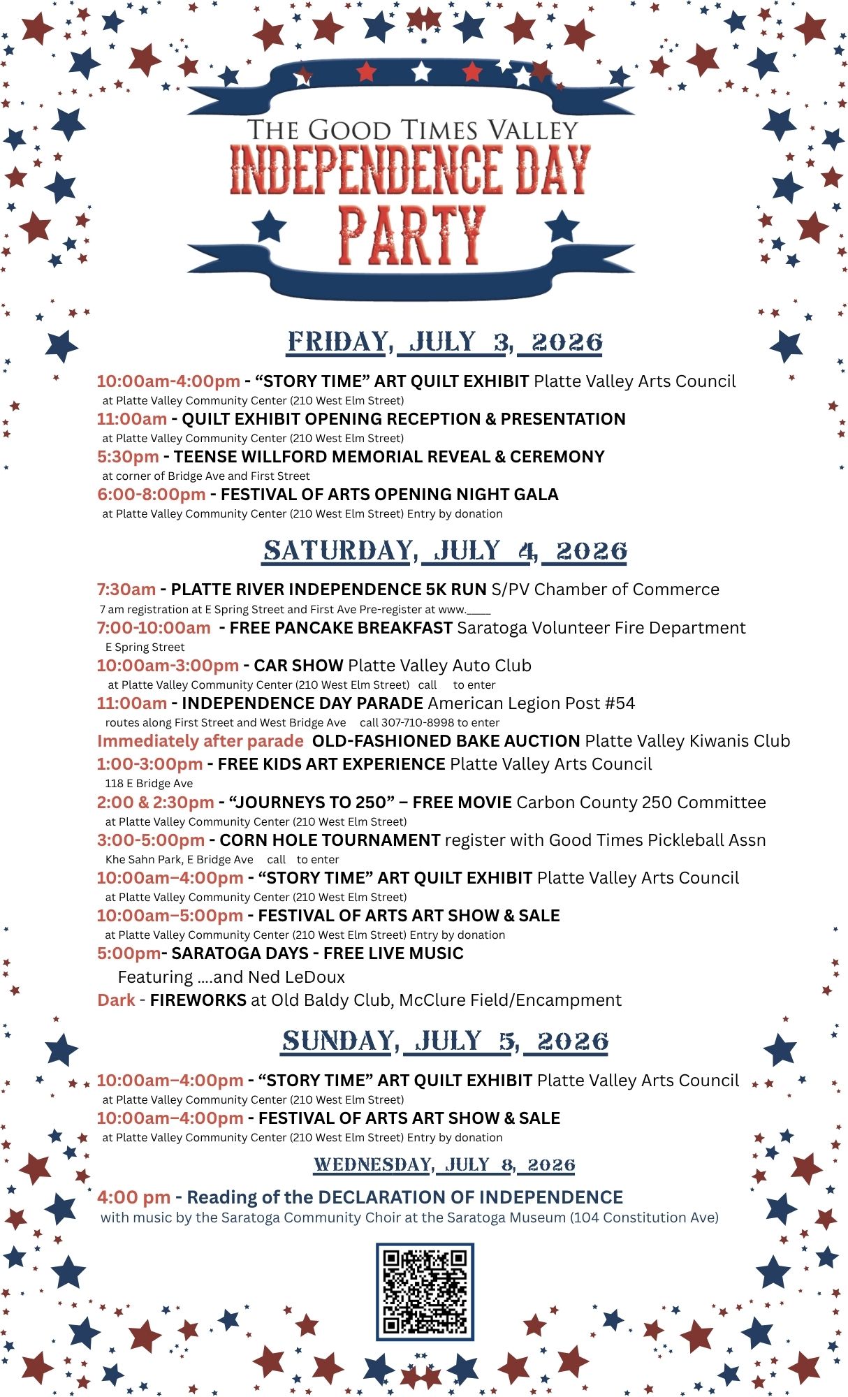 2026 July 4 Schedule Flyer